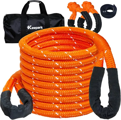 Vista 9 de Kinetic Recovery - Kit de cuerda de remolque de recuperación - 35% elástica, 5/8 pulgadas x 20 pies, correa de remolque de resistencia a la rotura