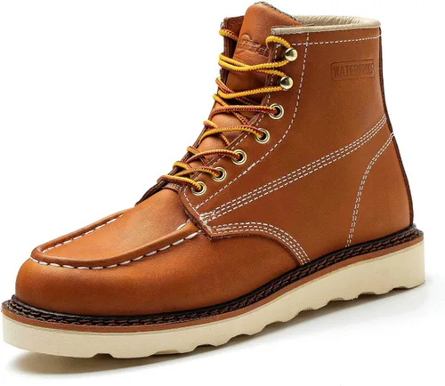 Vista 7 de Botas de trabajo para hombre - Botas de trabajo de 6 pulgadas con punta de cuña suave, Botas de trabajo impermeables para hombre