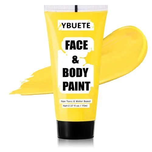 Vista 18 de YBUETE Pintura facial corporal a base de agua blanca para calavera Cosplay Blanco