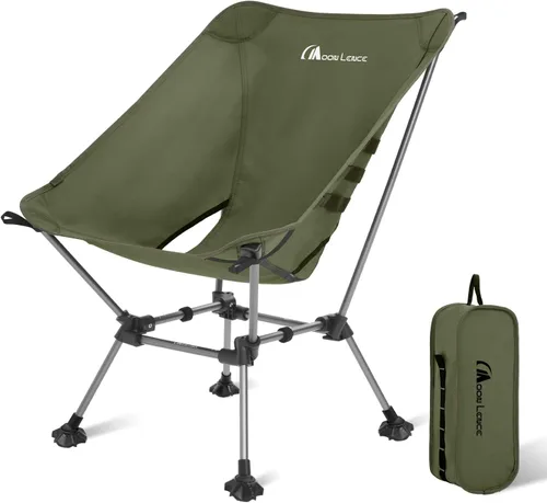 Vista 11 de MOON LENCE Silla de camping Plus, comodidad y tamaño mejorados, aún compacta y ligera, silla portátil plegable para mochilero y senderismo, Negro