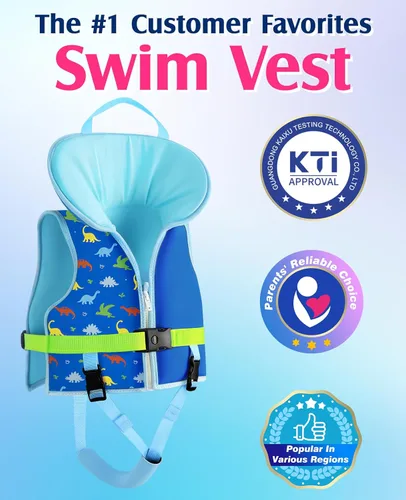 Vista 8 de HeySplash Chaleco de natación para niños pequeños, flotadores para niños de 22 a 44 libras/22 a 55 libras, chaqueta de natación para niños
