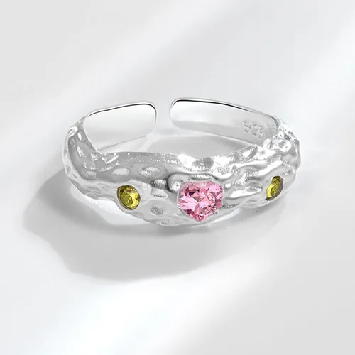 Vista 11 de Anillo de plata 925, anillos de plata ajustables para mujer, anillos de pulgar abiertos, anillos de circonio, anillos ajustables, anillos abiertos