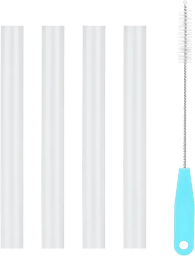 Vista 8 de CampTek Pajitas de repuesto compatibles con CamelBak eddy+botella de agua de acero inoxidable aislada para niños de 12 onzas, 4 popotes sin BPA y 1