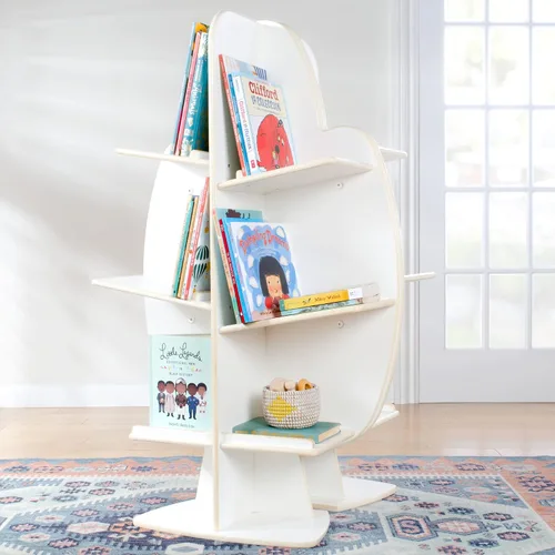Vista 6 de Guidecraft EdQ - Árbol de lectura blanco - Estantería de pie de madera para habitación de niños, aula y sala
