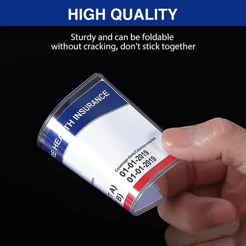Vista 3 de Fabmaker Protector de tarjeta de Medicare, paquete de 6 tarjeteros de plástico para billetera, funda para tarjetas de visita de 12 mil, impermeable
