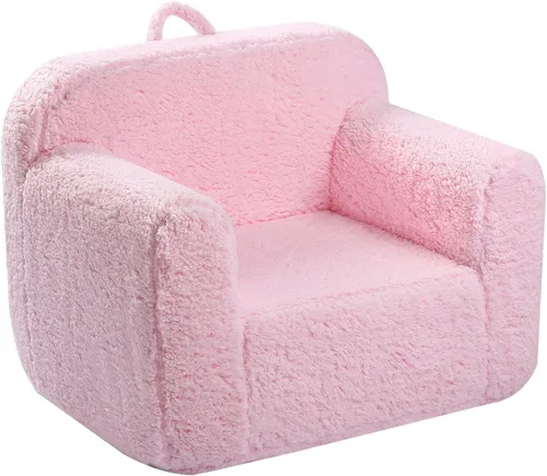 Vista 12 de MOMCAYWEX Silla de Sherpa Suave y Acogedora para Niños, Silla de Espuma Acogedora para Niños Pequeños para Niños y Niñas, Crema