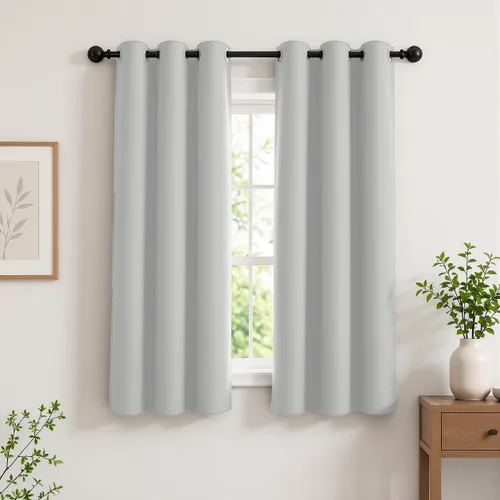 Vista 72 de Cortinas de oscurecimiento de habitación de 45 pulgadas de largo para dormitorio y sala de estar, cortinas térmicas aislantes con ojales