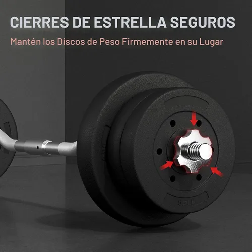 Vista 4 de Topeakmart Star-Lock - Barra rizadora con pesas, juego de pesas para el hogar