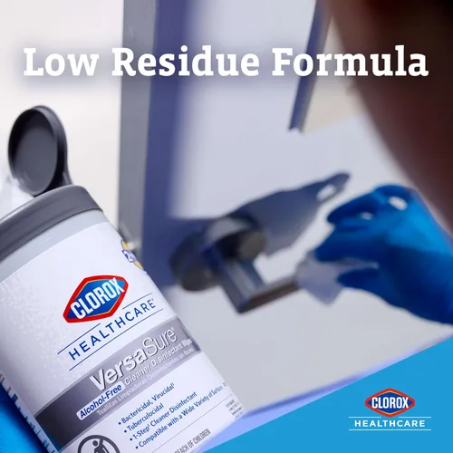 Vista 5 de Clorox Healthcare VersaSure - Toallitas desinfectantes limpiadoras, 6.75 x 8 pulgadas, recipiente de 85 unidades (el paquete puede variar)
