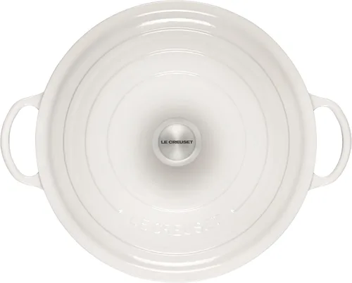 Vista 2 de Le Creuset Signature LS2514-3216SS - Horno de chef de hierro fundido, 7.5 cuartos de galón, color blanco