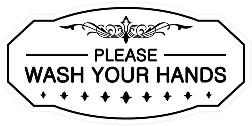 Vista 22 de Signs ByLITA Letrero Victoriano Please Wash Your Hands (Negro) - Pequeño