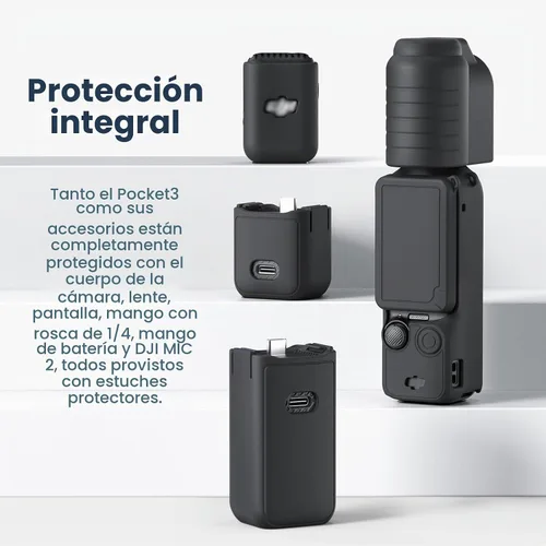 Vista 4 de Funda protectora de silicona para DJI Osmo Pocket 3 Funda de silicona Funda protectora Handheld Gimbal Action Camera Accesorios (negro)