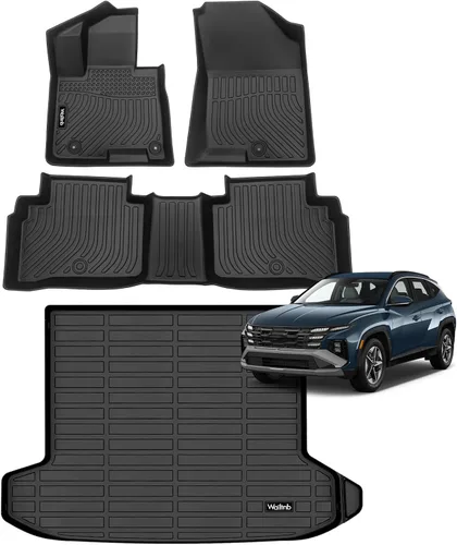 Vista 155 de Tapetes de piso para todo clima y forro de carga con respaldo para Chevrolet Suburban de 7 asientos 2021-2025 / GMC Yukon XL de 7 asientos