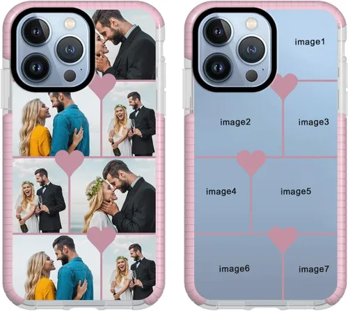 Vista 6 de Funda personalizada para iPhone 13 Pro Max, funda personalizada con collage de fotos de múltiples imágenes, funda personalizada para cumpleaños