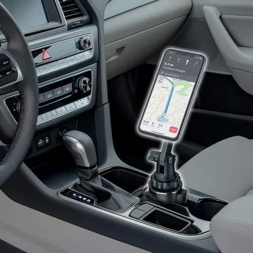 Vista 2 de Soporte magnético para teléfono - Soporte universal para automóvil con base ajustable y brazo extensible, compatible con todos los teléfonos
