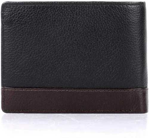 Vista 6 de Karla Hanson Cartera plegable de piel con bloqueo RFID para hombre con tarjetero Negro