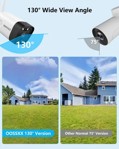Vista 2 de (5.5MP y audio de 2 vías) Detección PIR 3K 1944P Antenas duales mejoran WiFi Sistema de cámara inalámbrica de seguridad para el hogar