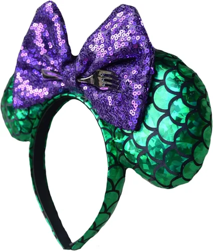 Vista 4 de Diadema de lazo inspirada en la princesa, orejas de ratón, fiesta de princesa, talla única