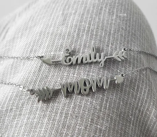Vista 3 de Aoloshow Customized Custom Name Necklace Personalized Custom Made Any Name Necklace Initial Monogrammed Gift for Womens Girls