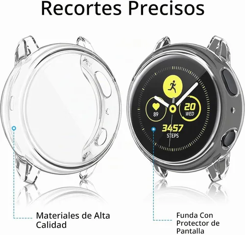 Vista 7 de Amzpas [Paquete de 4] Funda protectora de pantalla compatible con Samsung Galaxy Watch Active 2 de 1.575 pulgadas, cubierta completa de TPU suave