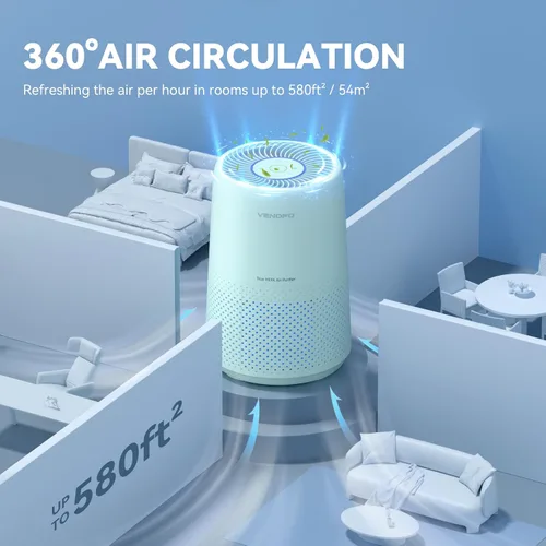 Vista 6 de Purificadores de aire para dormitorio, purificadores de aire HEPA H13 - Cubre hasta 1074 pies cuadrados - Modo de sueño ultrasilencioso de 24 dB