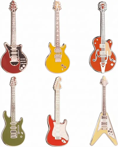 Vista 19 de Pines de guitarra esmaltados Geepins Paquete de 6 Guitarra Serie II