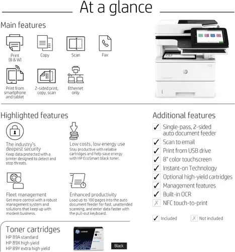 Vista 6 de HP LaserJet Enterprise MFP M528c Impresora monocromática todo en uno con Ethernet integrado e impresión de 2 caras (1PV66A)