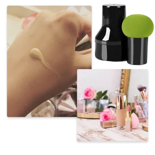 Vista 6 de 2 esponjas de maquillaje, esponjas de maquillaje con asas, estuches de maquillaje para cremas y polvos de base (hongo A)