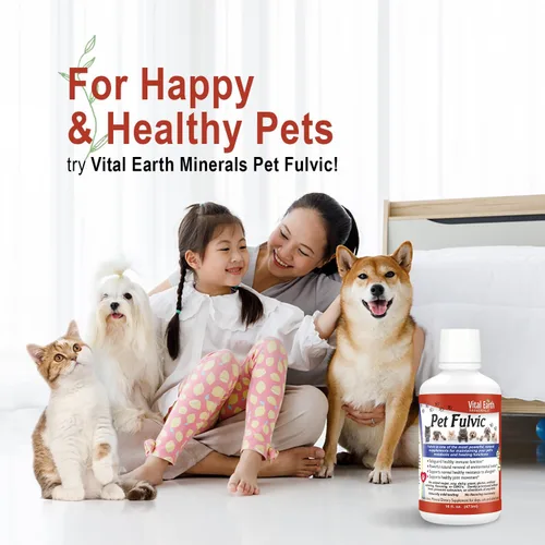 Vista 6 de Vital Earth Minerals Pet Fulvic - Más de 70 minerales traza para la salud de las mascotas, suplemento para las articulaciones, alivio de alergias