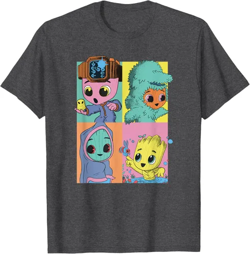 Vista 28 de Marvel I Am Groot Pop Art Costumes Box Up Camiseta, Negro