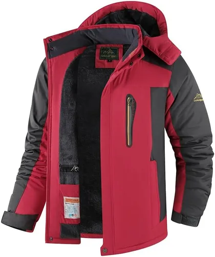 Vista 2 de Chaqueta de esquí de invierno impermeable para hombre, resistente al viento, engrosado, aislado, traje de esquí para escalada al aire