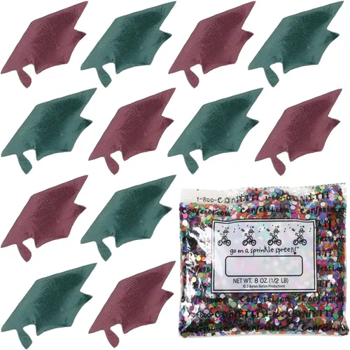 Vista 180 de Confetti Grad Cap Negro, Azul Marino Combo - 2 bolsas de media onza (1 oz)