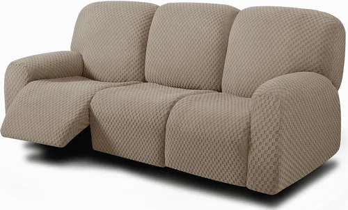 Vista 40 de ULTICOR Fundas de sofá reclinable de 8 piezas, fundas elásticas de jacquard para sofá reclinable de 3 cojines, fundas deslizables gruesas, suaves