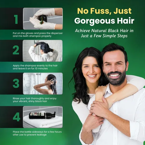 Vista 5 de Champú para cabello negro natural a base de hierbas