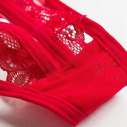 Vista 6 de Bragas sexys para mujer, tangas de encaje para mujer, tangas G con perlas y encaje