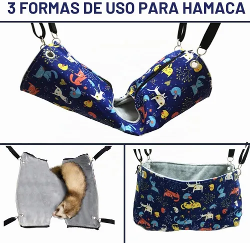 Vista 5 de Accesorios de jaula de nación de hurón, rata de hurón, juego de hamaca de rata de hurón, túnel de tienda de campaña para cualquier ropa de cama