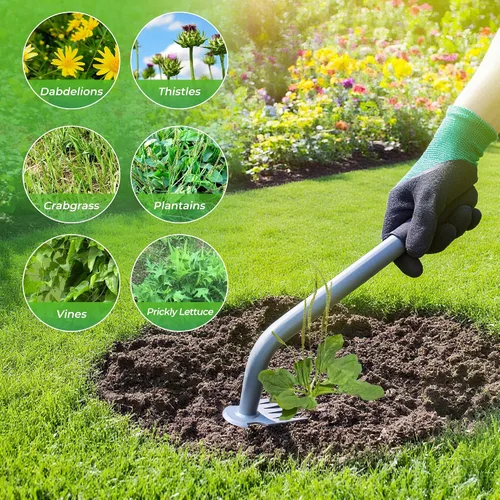 Vista 6 de Walensee – Herramienta de extracción de malas hierbas, herramienta portátil de jardín para arrancar malezas, desmalezador de jardín mejorado