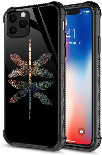 Vista 14 de ZHEGAILIAN Funda compatible con iPhone 12/12 Pro, funda de invasión de vaca alienígena OVNI, parte trasera de vidrio templado + funda protectora