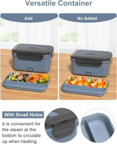 Vista 5 de Fiambrera Eléctrica Calentador de Alimentos, Nuevo Calentador de Alimentos Portátil de 100W, Lonchera Calentada para Adultos Automóvil/Hogar