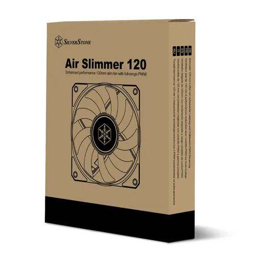 Vista 5 de Silverstone Technology Air Slimmer 120 Enhanced Performance 120mm Slim Fan with Full-Range PWM, (SST-AS120B),Black Negro