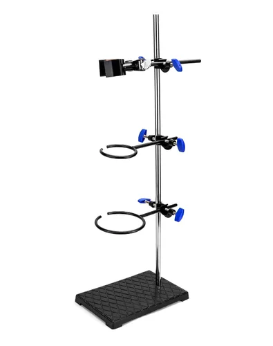 Vista 9 de QWORK Juego de Soportes de Laboratorio, Juego de Soporte de Laboratorio de Acero con Base de Hierro Fundido, Varilla de 16 pulgadas de Largo