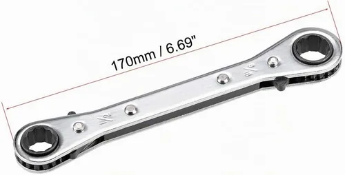 Vista 2 de uxcell Llave de trinquete reversible, extremo de caja doble de 1/2 pulgada x 9/16 pulgadas, Cr-V