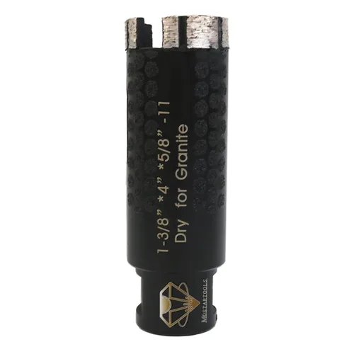 Vista 6 de Broca de núcleo seco de diamante soldada con láser de 1-1/4 "Broca de granito de 1 1/4 pulgadas para mármol, cuarzo, piedra dura