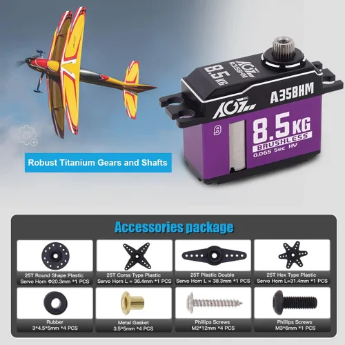 Vista 7 de AGFRC Motor servo RC sin escobillas de 18.7 lbs HV para 1/12 1/10 RC Car