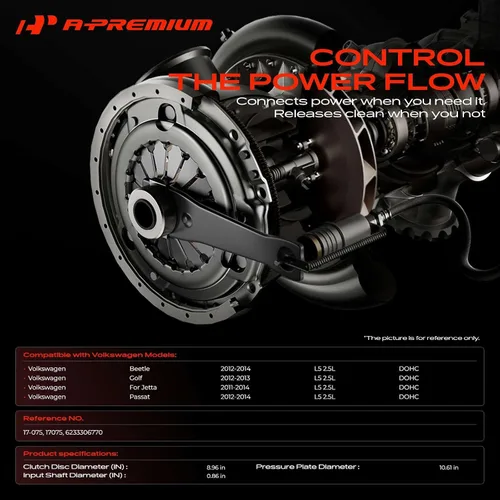 Vista 2 de A-Premium Juego de embrague de transmisión compatible con Volkswagen Jetta 2011-2014, Passat 2012-2014, Golf 2012-2013, Beetle 2012-2014, 2.5L
