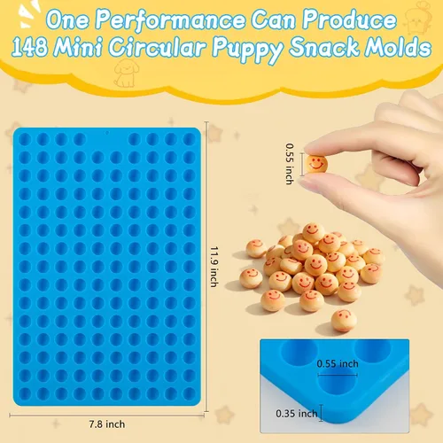 Vista 2 de Sidosir 2 moldes redondos de silicona de chocolate para perros, molde antiadherente en forma de semiesfera para hornear golosinas para perros, mini