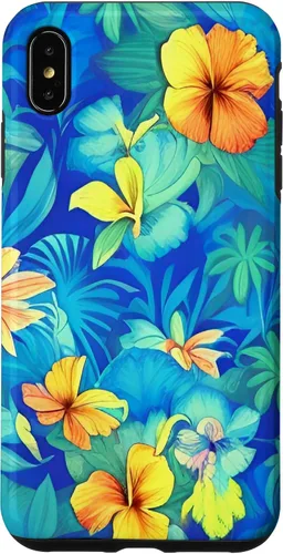 Vista 7 de Funda estética para iPhone 15 con flores de hibisco floral hawaiano tropicales