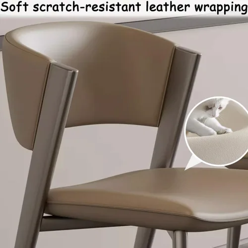 Vista 6 de YVYKFZD Juego de sillas de comedor de cuero, sillas de comedor con patas y respaldo de metal, sillas de cocina sin brazos de ocio, silla auxiliar