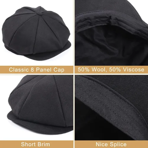 Vista 4 de Boina para hombre de algodón plana Ivy Gatsby Newsboy Conducción Sombrero Tweed Derby Sombrero Cabbie Sombreros