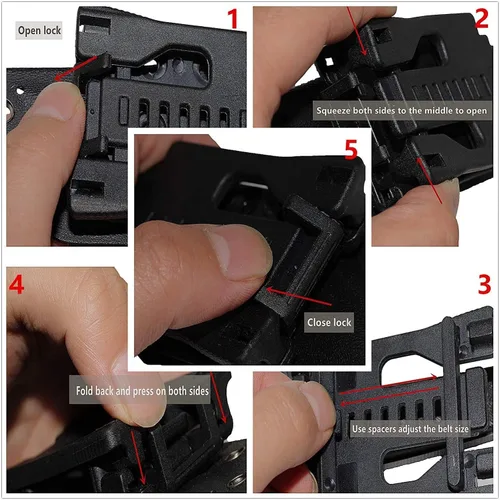 Vista 7 de OERLA TAC OLK-033RD Cuchillo para exteriores Hoja fija Camping Caza Supervivencia Campo Cuchillo 420HC Full Tang Steel con funda Kydex y clip